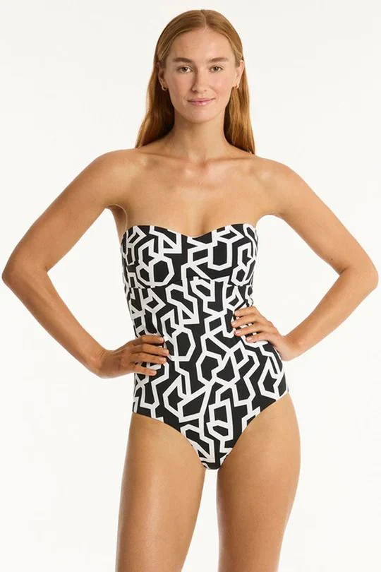 SEA LEVEL- LADIES DECO SEAMLESS BANDEAU ONE PIECE SWIMSUIT - Image 4