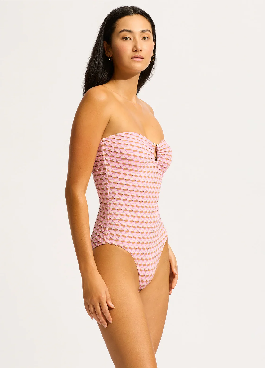 SEAFOLLY- WOMEN'S MALA RING FRONT BANDEAU ONE PIECE - Image 2