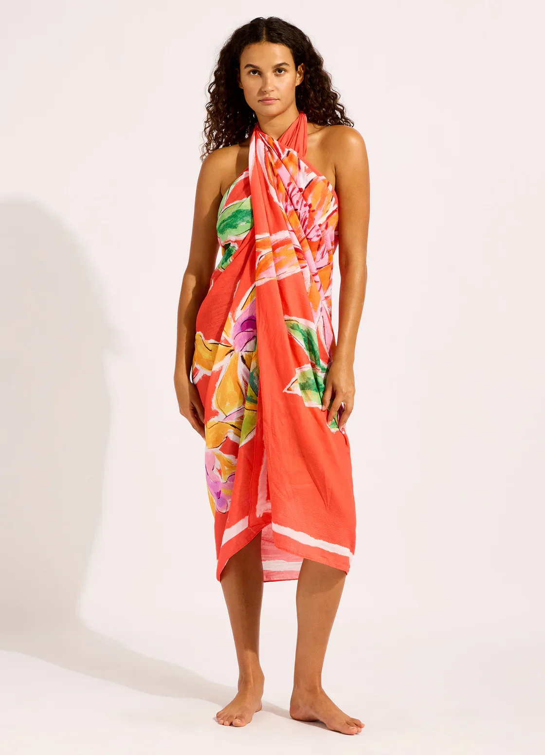 SEAFOLLY- Hothouse Flowers Floral Sarong - Image 10