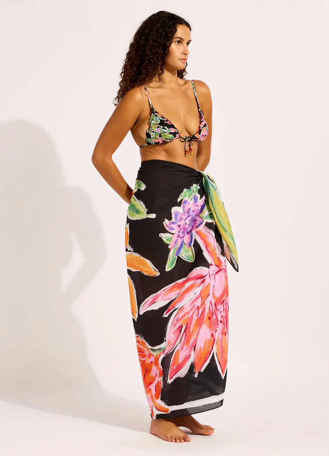 SEAFOLLY- Hothouse Flowers Floral Sarong - Image 3