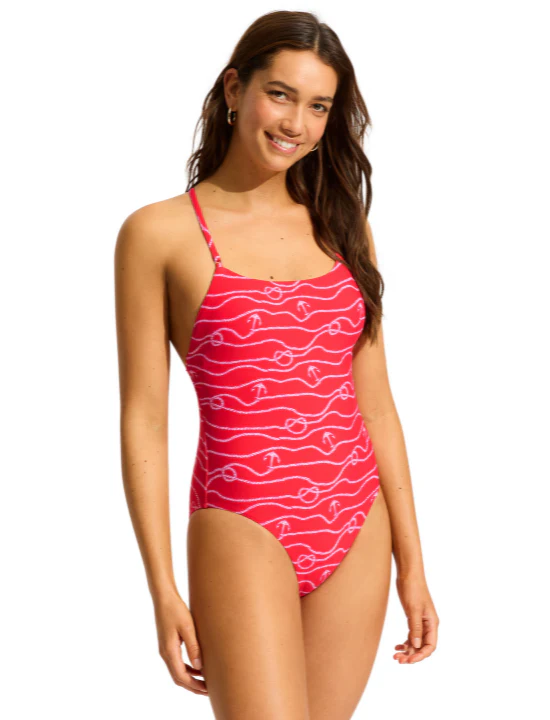 SEAFOLLY- WOMEN'S ONE PIECE SET SAIL SCOOP NECK SWIMSUIT - Image 4