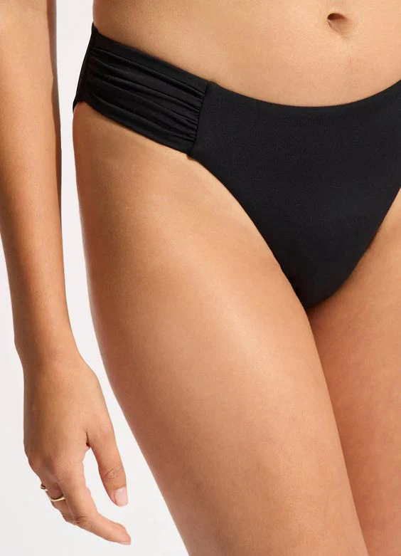 SEAFOLLY- WOMEN'S HIGH LEG ROUCHED SWIM BOTTOM - Image 7