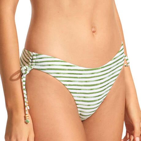 SEAFOLLY- WOMEN'S ISLA PALM LOOP TIE SIDE SWIM BOTTOM - Image 3