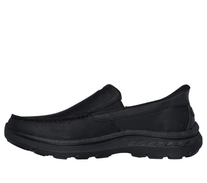 SKECHERS- MEN'S POLLARD DUAL GORE LEATHER MOC TOE SLIP-IN SHOE - Image 5
