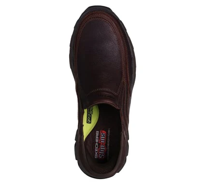 SKECHERS- MEN'S RESPECTED-ELGIN MOC TOE LEATHER SLIP-IN SHOE - Image 7