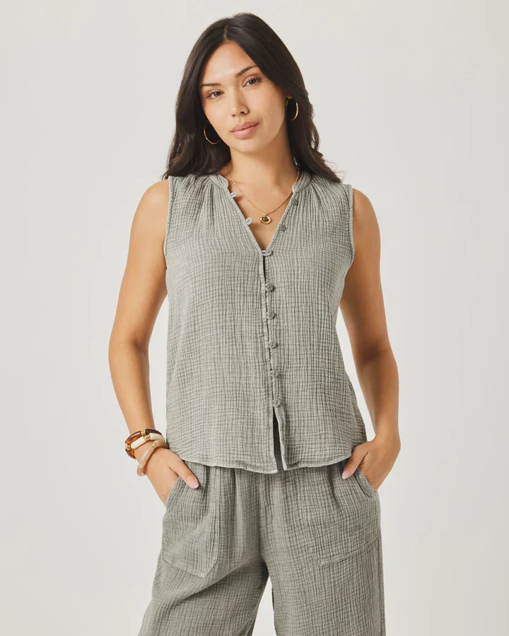 SPLENDID - WOMEN'S AVA GAUZE BUTTON TANK - Image 2
