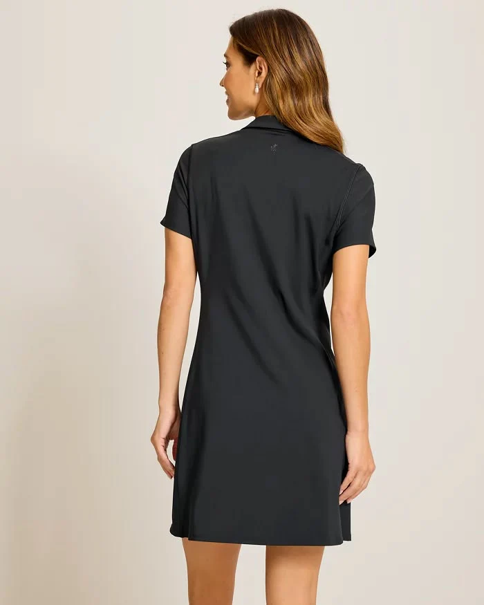 TOMMY BAHAMA - WOMEN'S ABBY RIB SS ZIP POLO DRESS - Image 3