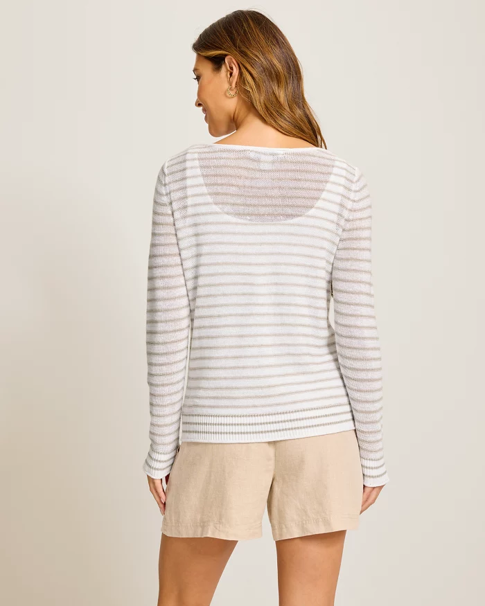 TOMMY BAHAMA - WOMEN'S CEDAR LINEN STRIPE TOP - Image 2