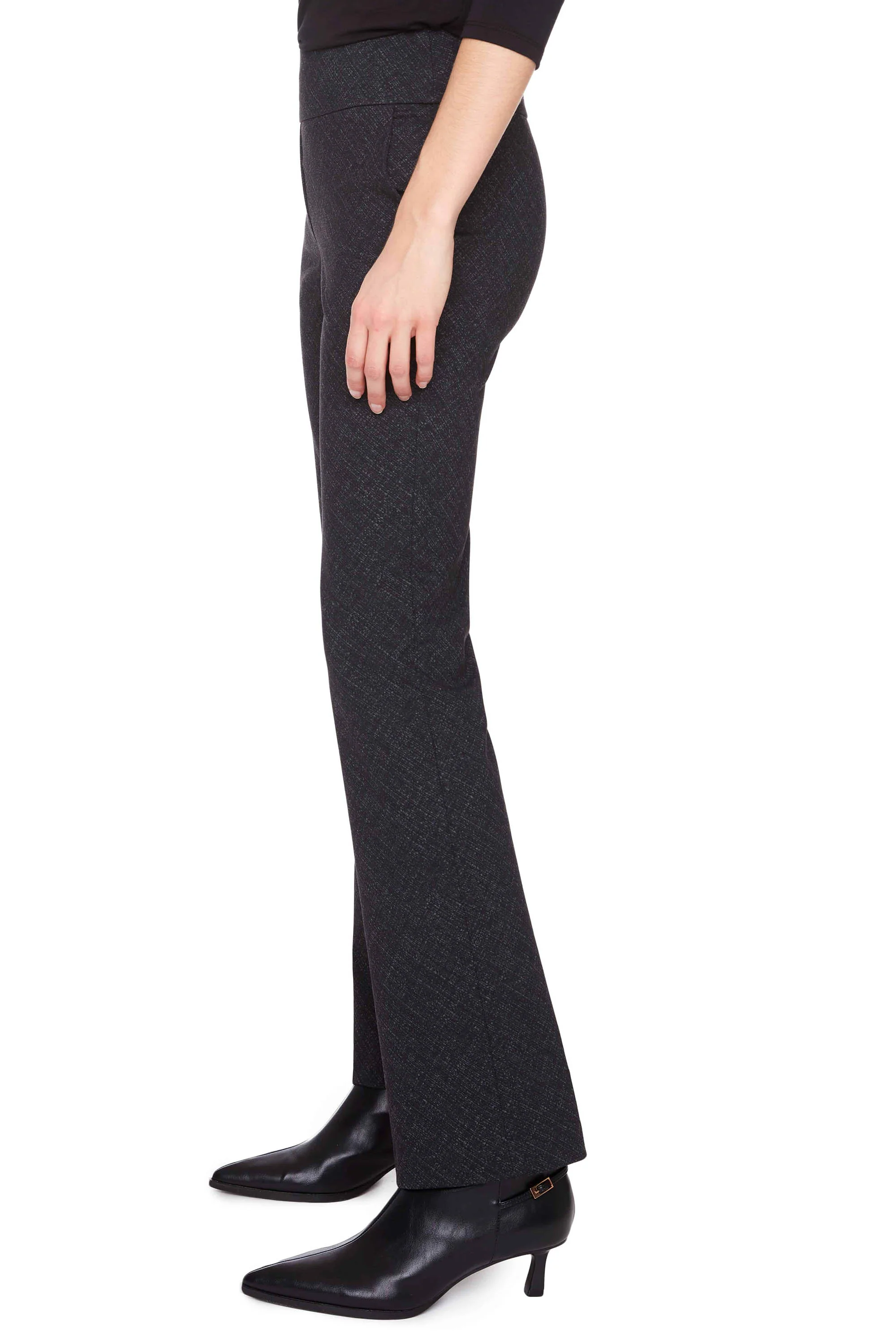 UP! PANT- WOMEN'S CHAR PRINT HEAVY PONTE BOOTCUT PANT - Image 3